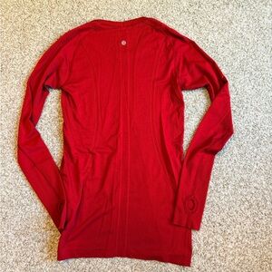 Lululemon Red Long Sleeve Top with thumb holes
